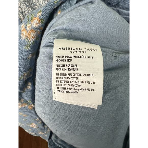 American Eagle Blue Ditsy Daisy Sunflower Dress XXL Boho Cottagecore - Picture 3 of 7